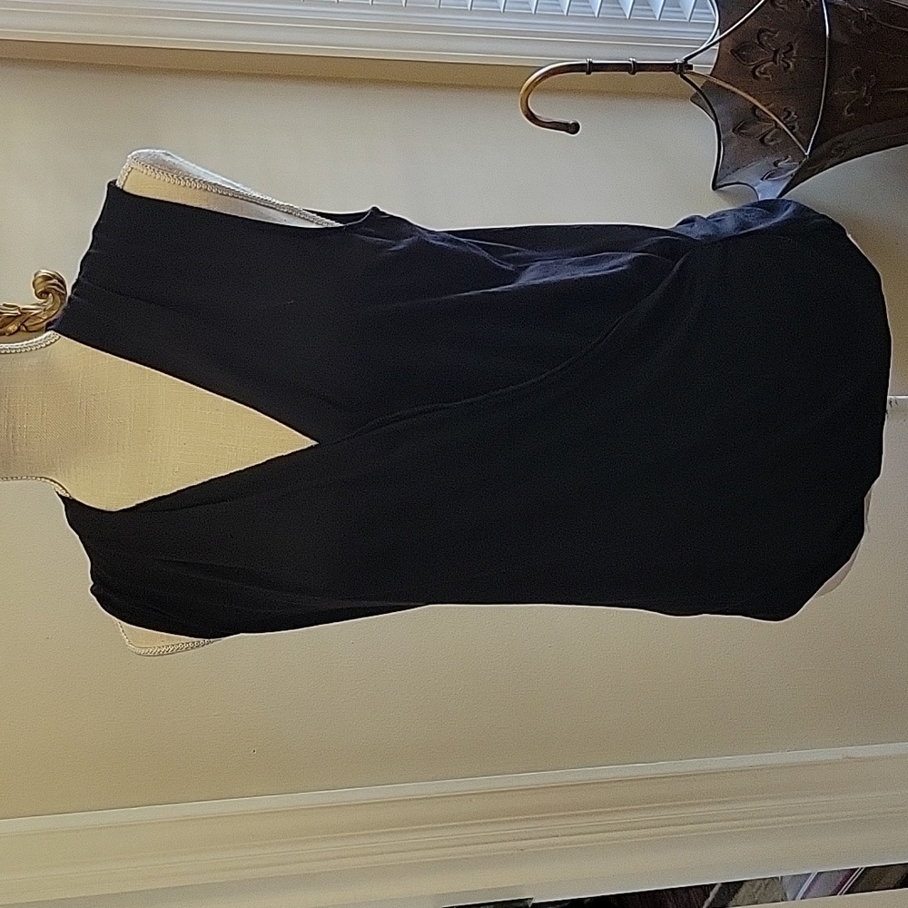 The Limited black sleeveless faux wrap V neck stretch Wear to Work Large New